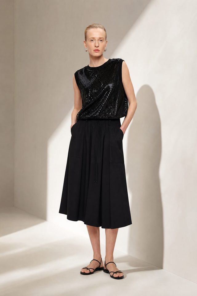 Raffaele skirt technical jersey | Black