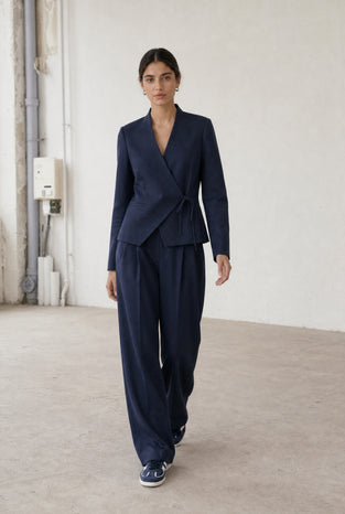 Lean wide-leg pants | Dark Blue