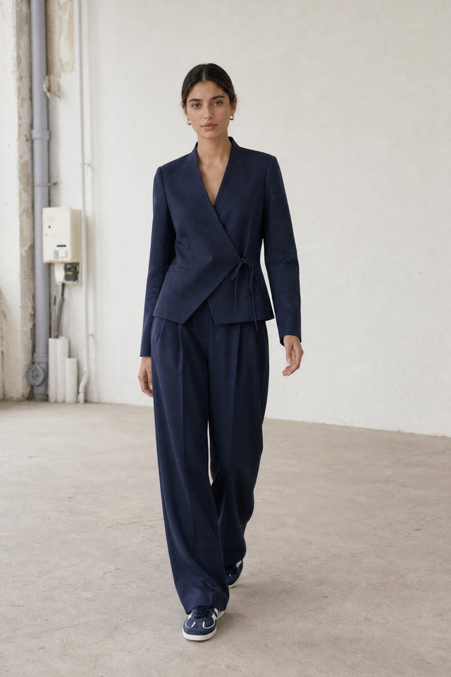Jade fitted viscose blazer | Dark Blue