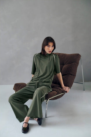 Gia P top technical jersey | Army