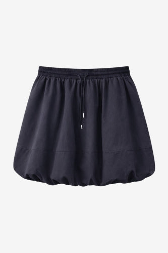 Kara cotton balloon mini skirt | Navy