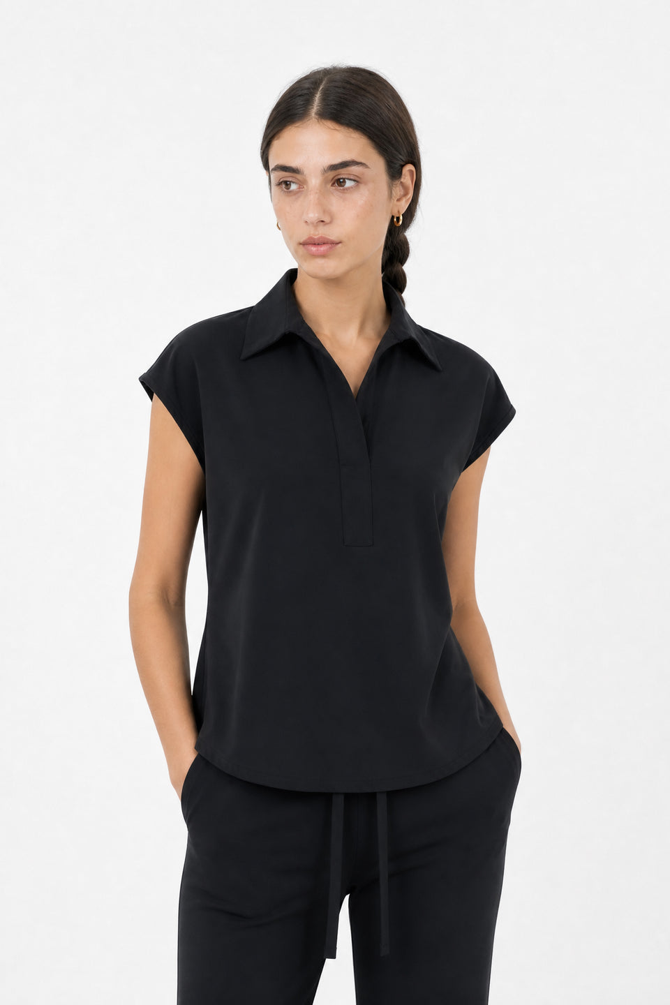 Kitty top technical jersey | Black