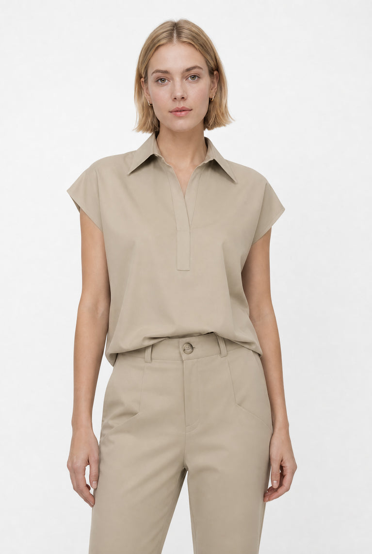 Kitty top technical jersey | Sand