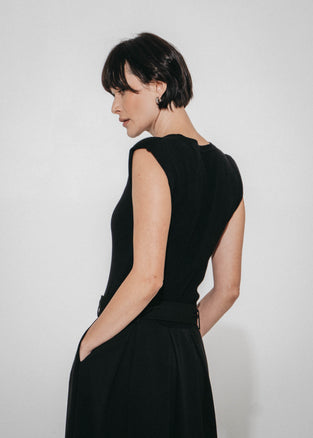 Kora viscose mix dress | Black