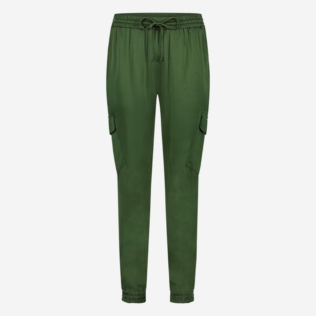 Alex saten viscose pants | Oliva Green