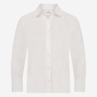 Iva cotton poplin blouse | White