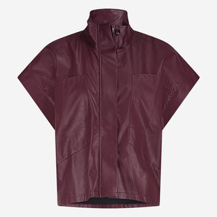 Paola eco leather blouse | Bordo