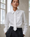 Maia tie-neck cotton blouse | White