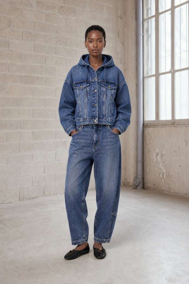 Jessie faded hood jacket | Summer Blue