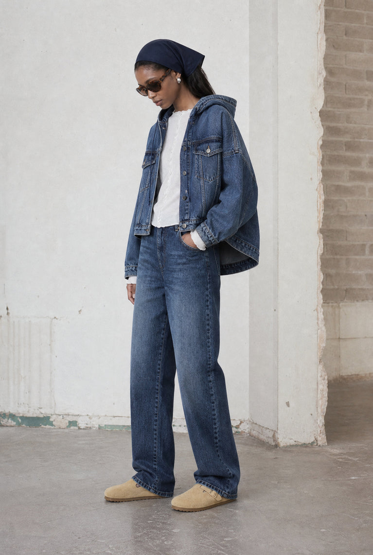 Nevada hood denim jacket | Summer Blue