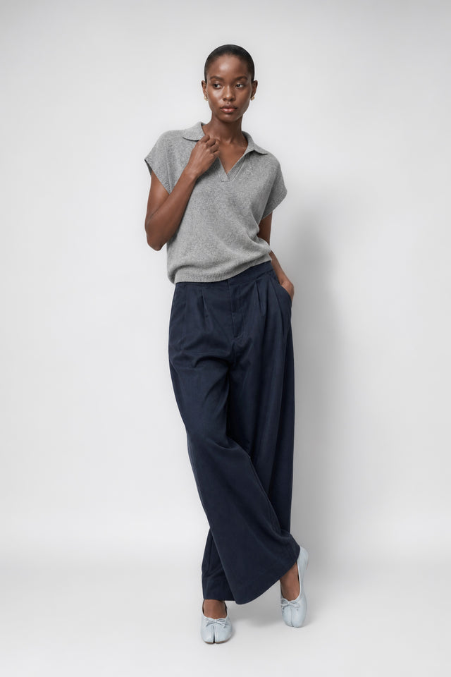 Harlow cotton fancy pants | Navy