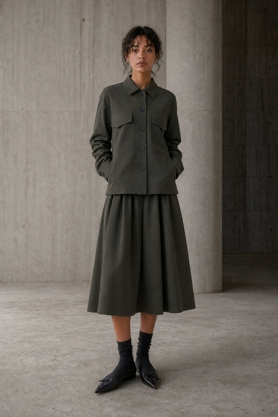 Raika skirt technical jersey | Army