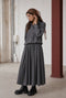Rapanui light flannel long skirt | Dark Grey