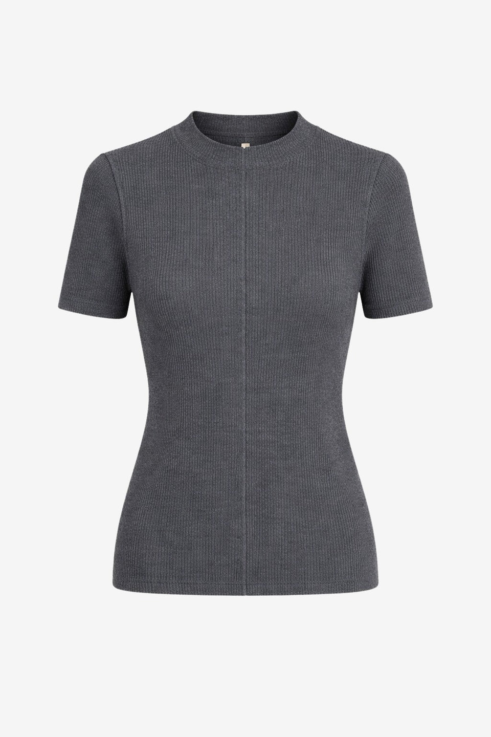 Rina rib knit top | Grey Melange