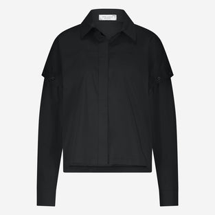 Faro cotton poplin blouse | Black