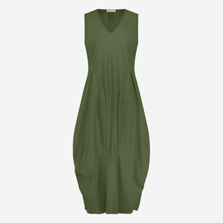 Ria WS strech technical jersey dress | Oliva green