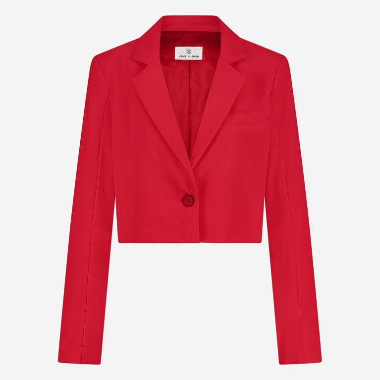 Estele structure technical jersey blazer | Red