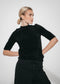 Soft knitted short sleeves top | Black