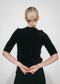 Soft knitted short sleeves top | Black