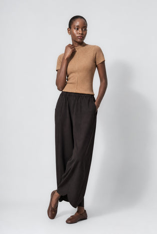 Rina rib knit top | Camel