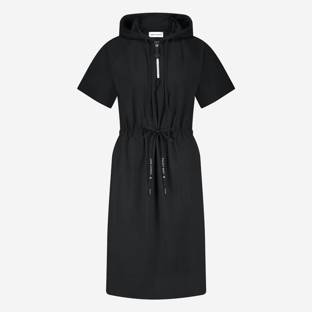 Evi strech technical jersey dress | Black