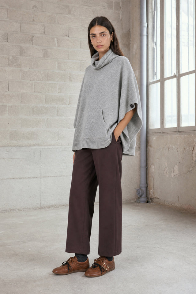 Dyed poncho NB98 | Medium Grey