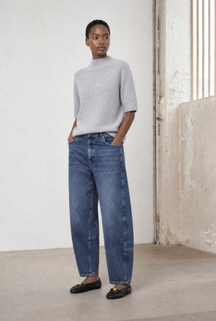 Alpaca knitted dyed top WP09 | Light Grey