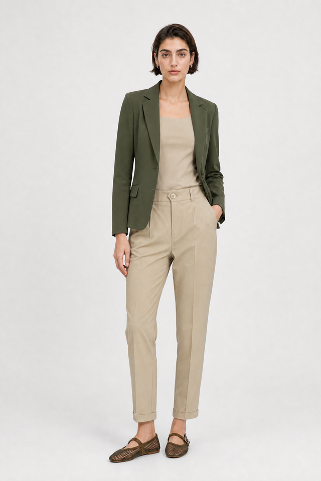 Atina Blazer Technical Jersey | Army green