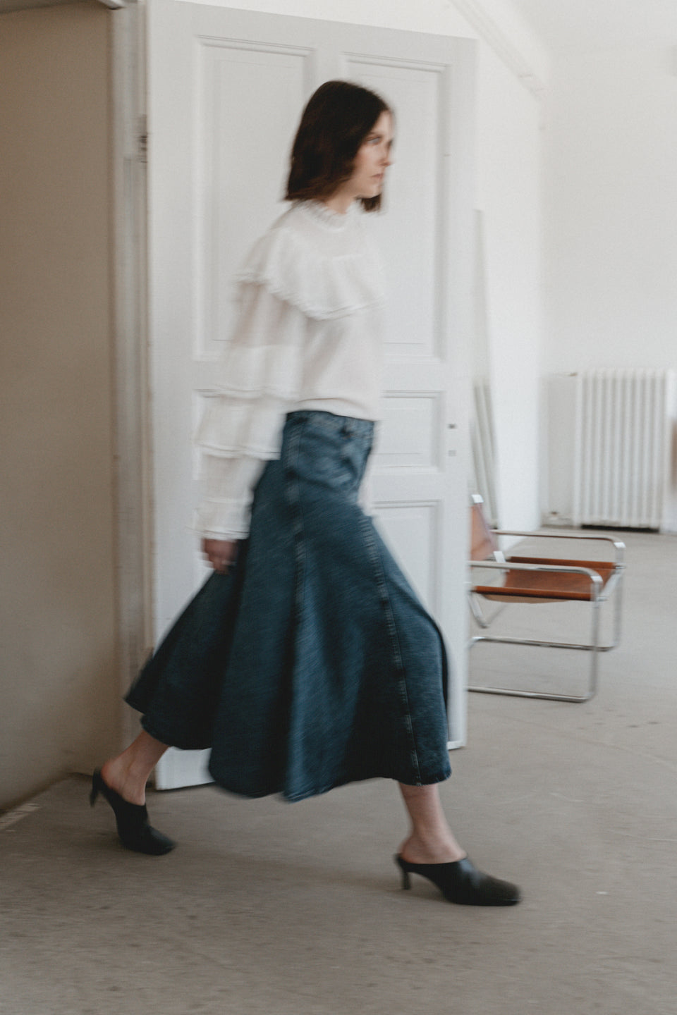 Nevada patched denim skirt | Summer Blue