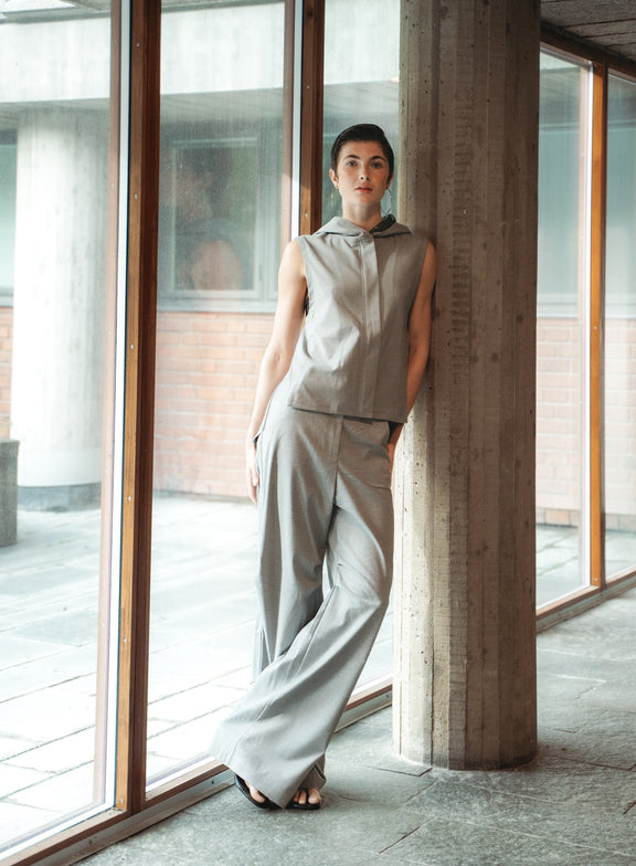 Lassy viscose pants | Light grey