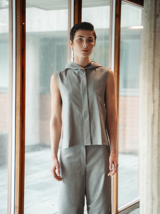 Lassy viscose pants | Light grey