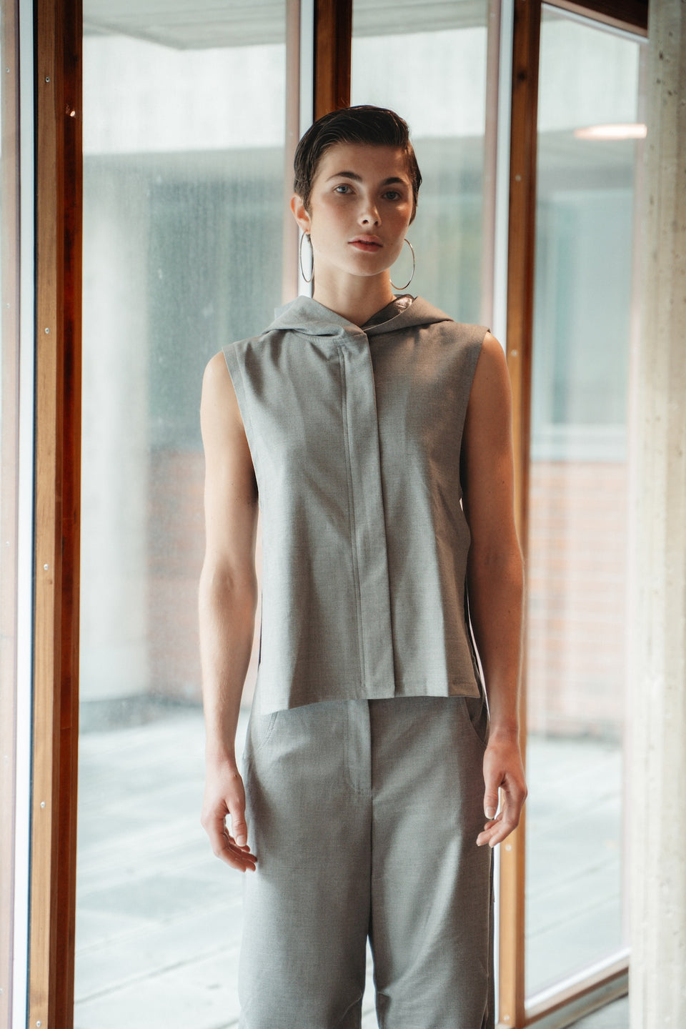 Lassy viscose pants | Light grey