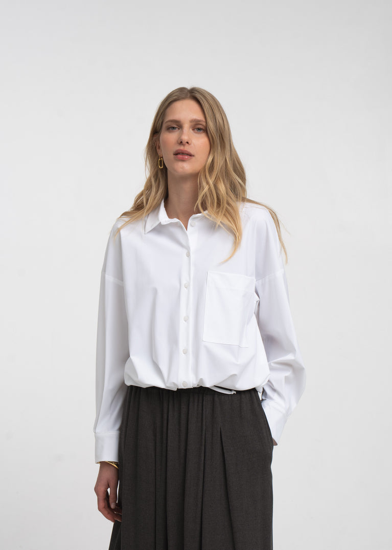 Carmen blouse technical jersey | White