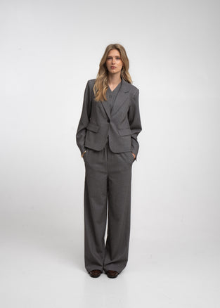 Raven viscose blend pants | Grey