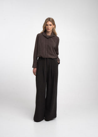 Lina tencel blouse | Dark Brown