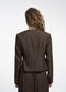 Jade fitted viscose blazer | Dark Brown