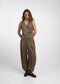 Elodie viscose blend barel pants | Brown