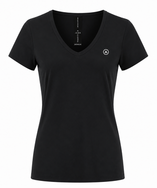 T shirt V Neck Easy Wear Organic Cotton | Black